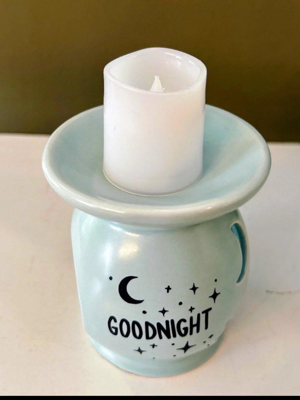 Sweet Dreams Ceramic Oil/Wax Warmer - Light Blue mint